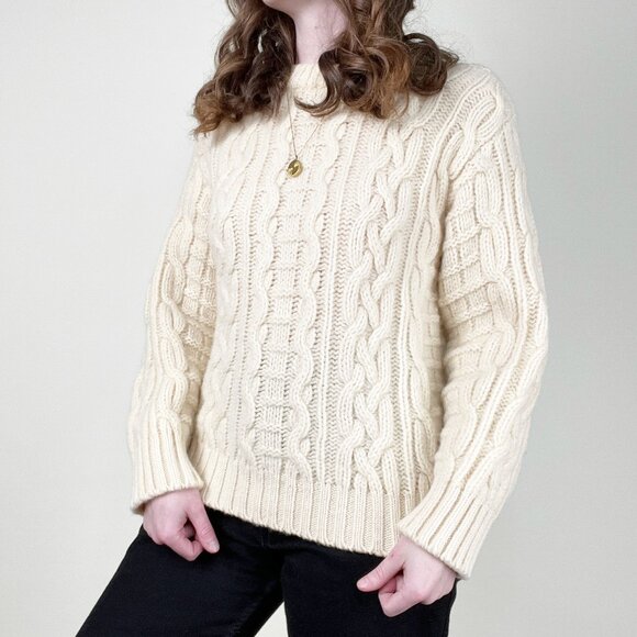Vintage Irish Aran Fisherman Sweater Cable Knit Ireland Old Money Quiet Luxury - Picture 8 of 8